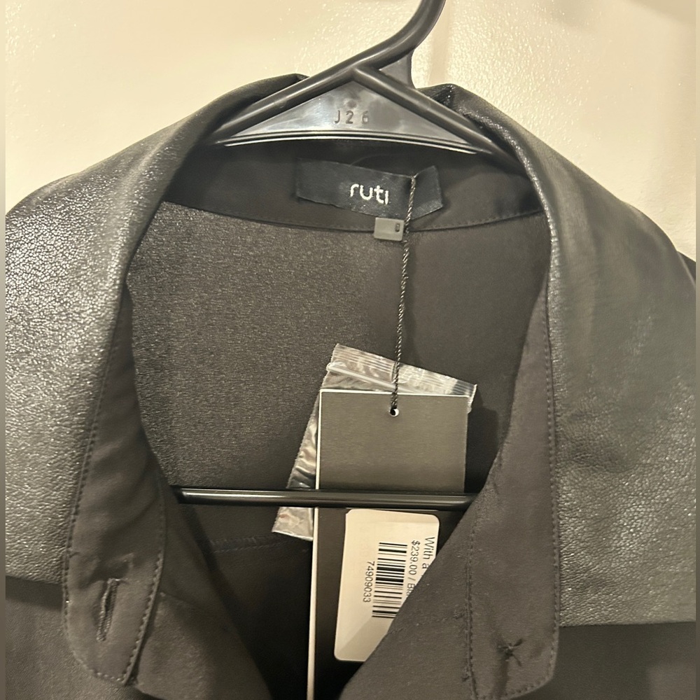 Ruti Button Up w/ faux leather detail - Picture 10 of 12